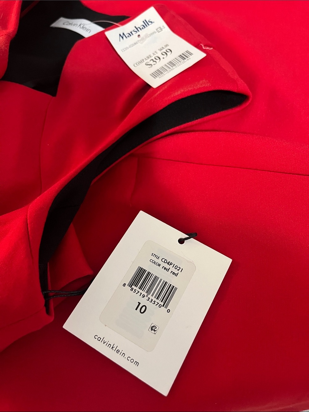 Calvin Klein Red Midi Sheath Dress - Picture 8 of 8